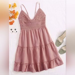 Boho Pink Mini Cami Dress